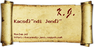 Kacsándi Jenő névjegykártya