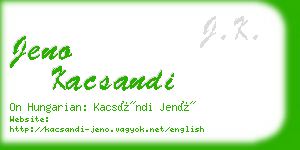 jeno kacsandi business card